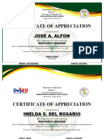 Certificate of Appreciation To Speaker