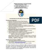 Requisitos para Caligrafiado de Titulo Profesional