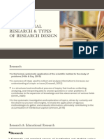 Purpose of Educational Research Types of Research Design