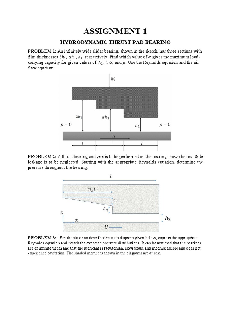 Hydrodynamic Thrust Bearing Analysis | PDF | Fluid Dynamics | Viscosity