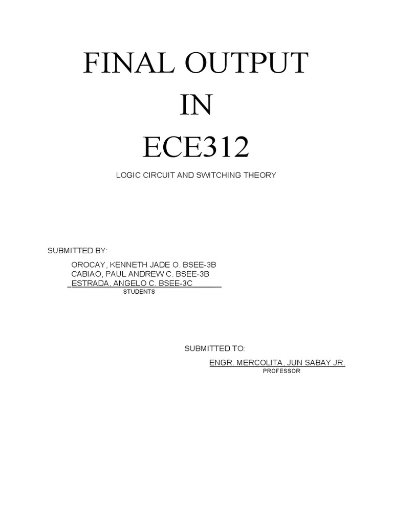 Final Output Ece312 Pdf Computer Science Electronic Engineering