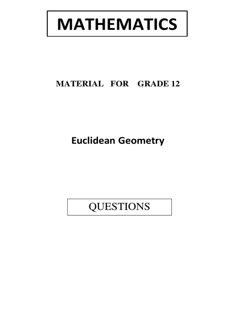 Grade 12 Euclidean Geometry Exercises | PDF | Circle | Perpendicular