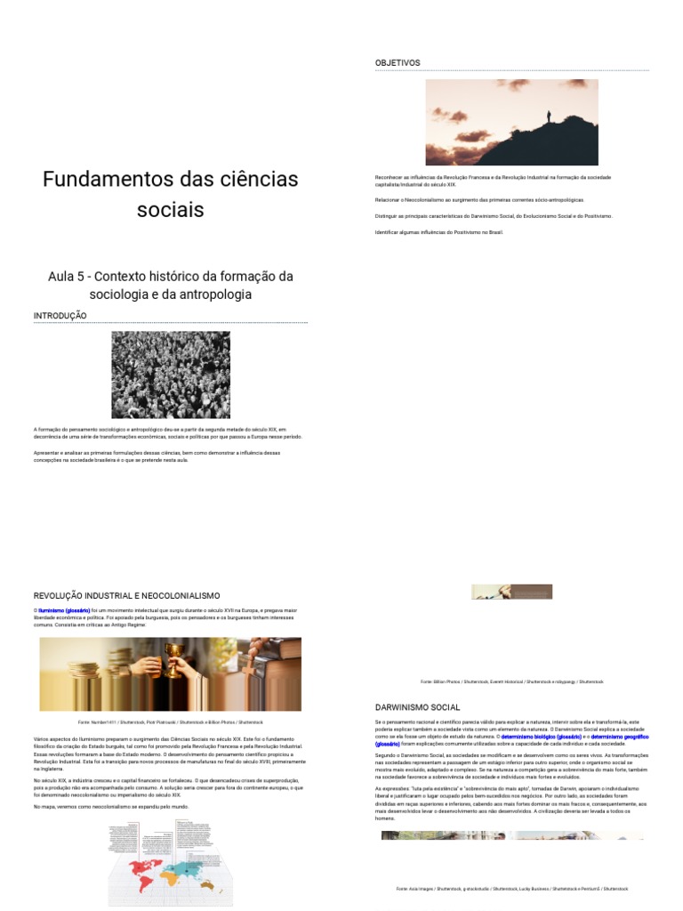 Formação da Sociologia e Antropologia | PDF | Sociologia | Antropologia