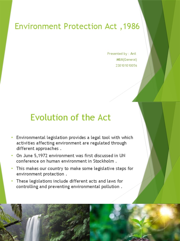 Environment Protection Act, 1986 | PDF | Environmental Protection | Crimes
