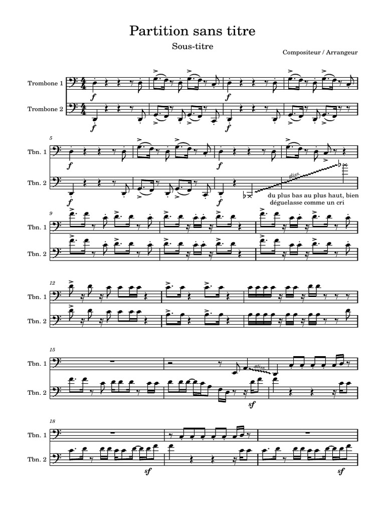 Uptown Funk Trombone Sheet Music | PDF