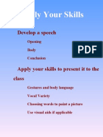 Apply Your Skills: Develop A Speech