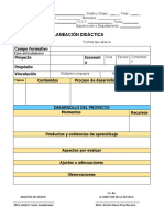 Formato de Planeación Didáctica Por Proyectos Vertical 2023-2024