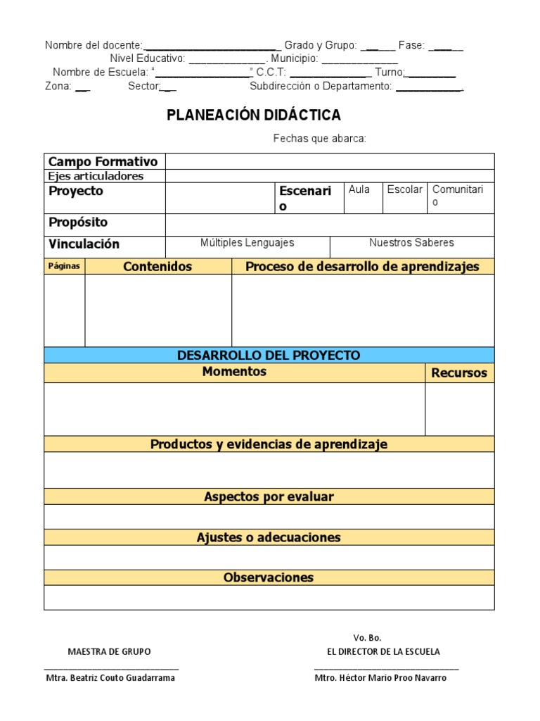 Formato de Planeación Didáctica NEM | PDF | Negocios