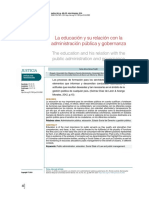 LECTURA 1 La Educación y Su Relación Con La Administración Pública y Gobernanza.