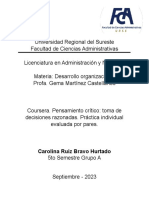 Coursera. Pensamiento Crítico Toma de Decisiones Razonadas. 