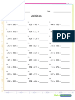 Addition Horizontally Arranged Numbers 002