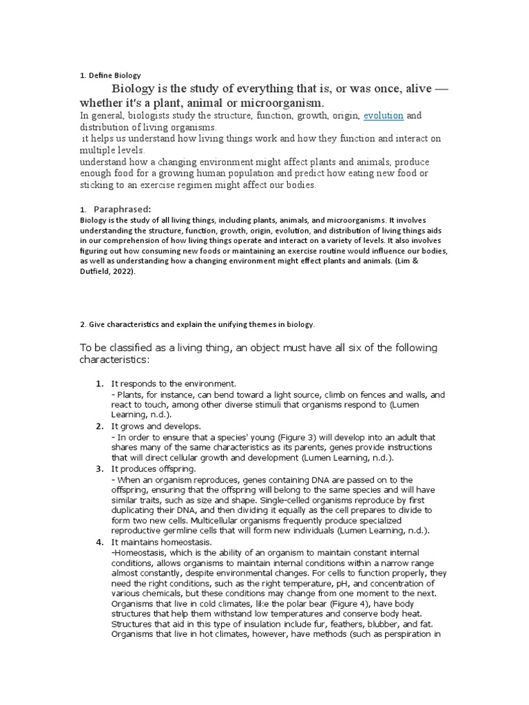 Define Biology PDF Organisms Cell (Biology)