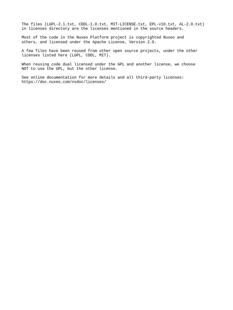 Nuxeo Platform License Overview | PDF | Computers | Technology ...