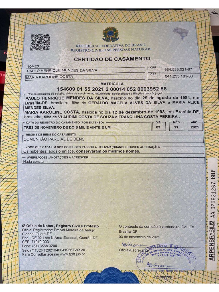 Certidao Casamento Pdf Pdf