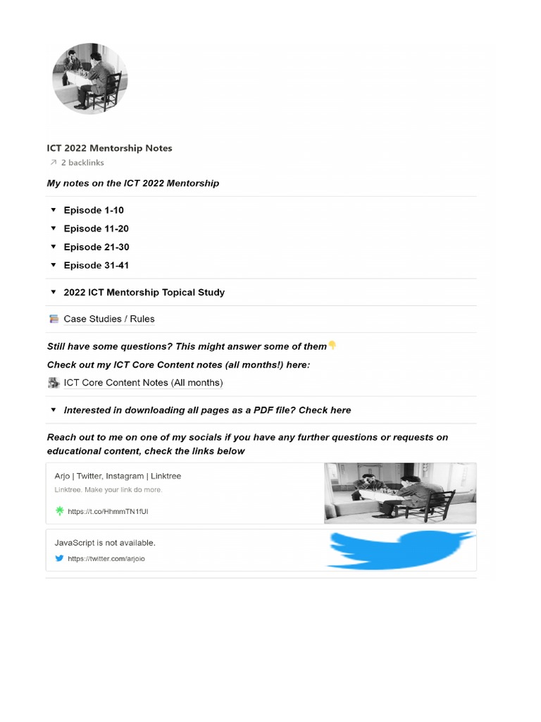 ICT 2022 Mentorship Notes | PDF