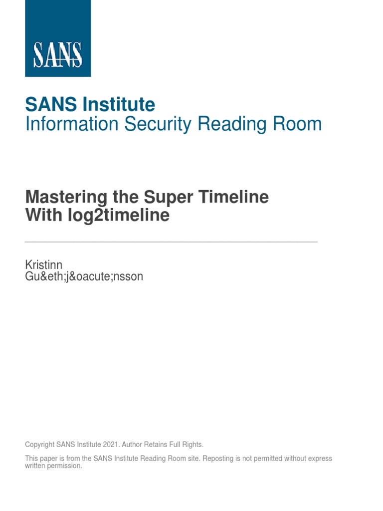Mastering Super Timeline Log2timeline 33438 | PDF | File System ...