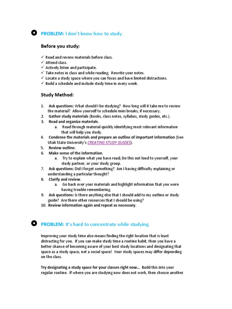 Effective Study Techniques for Students | PDF | Information | Thought