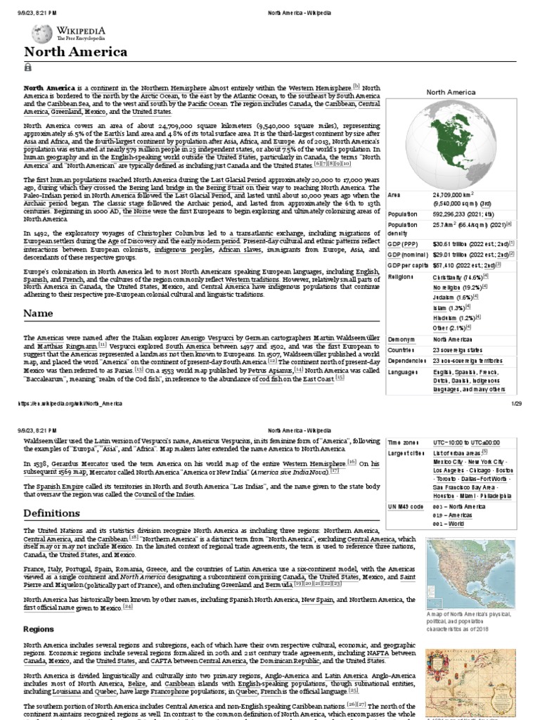 North America | PDF | Social Science