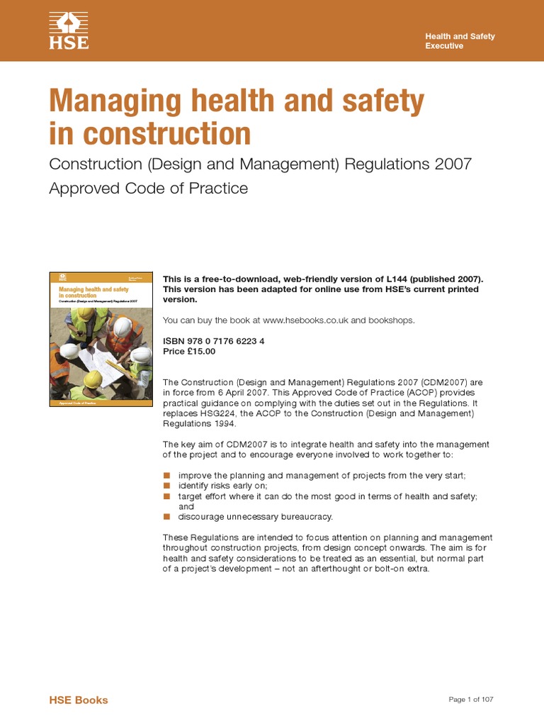 L144 Managing Health and Safety in Construction PDF