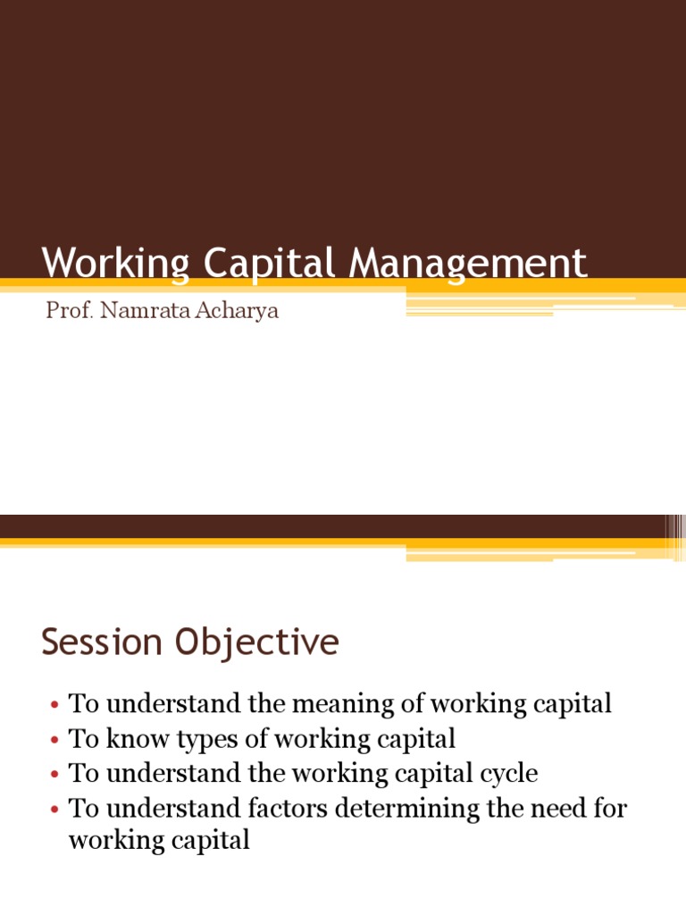 Module Iv Working Capital Management Pdf Working Capital Inventory