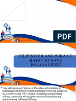 Talakayan 2 Filipino Bilang Wika NG Bayan at Nang Pananaliksik