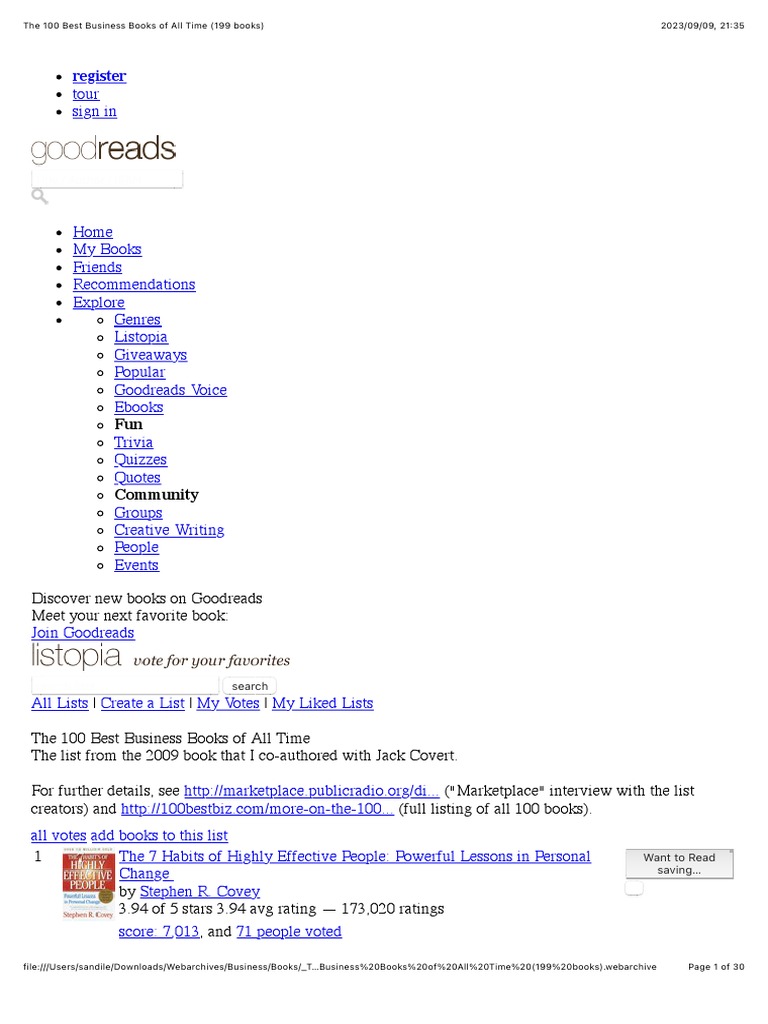 Top 100 Best Business Books