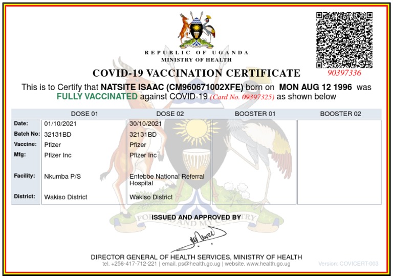Nazite Isaac COVID 19 Vaccination Certificate PDF