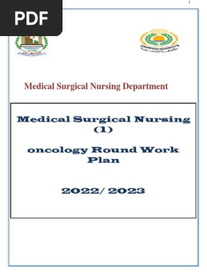 oncology work plan for students 2022-2023