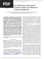 EEG Analysis During Active and Assisted Repetitive Movements Evidence For Differences in Neural Engagement