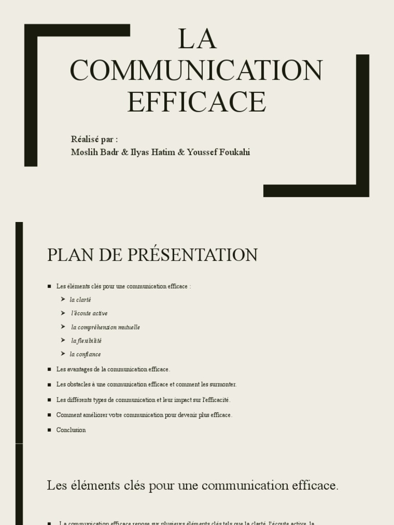 Avantages de la Communication Efficace | PDF