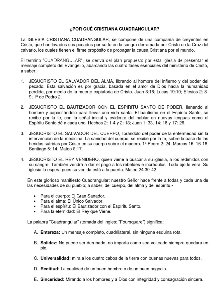 ¿Por Qué Cuadrangular | PDF | Cristo (título) | Jesús