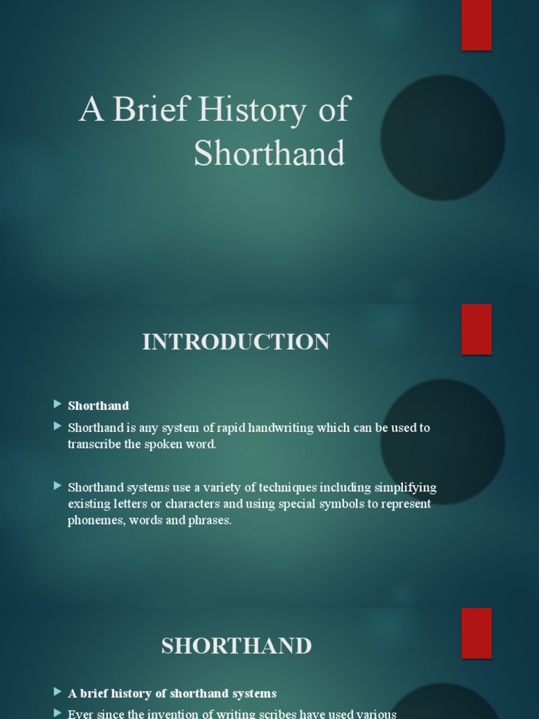 The History of Shorthand | PDF