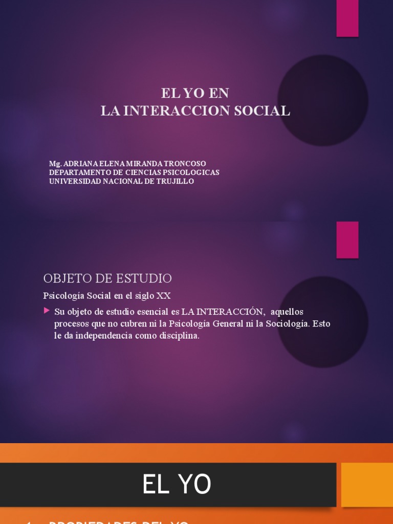 El Yo en La Interaccion Social | PDF