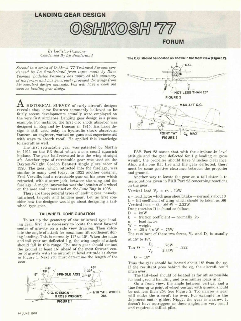 Landing Gear Design PDF Landing Gear Aircraft