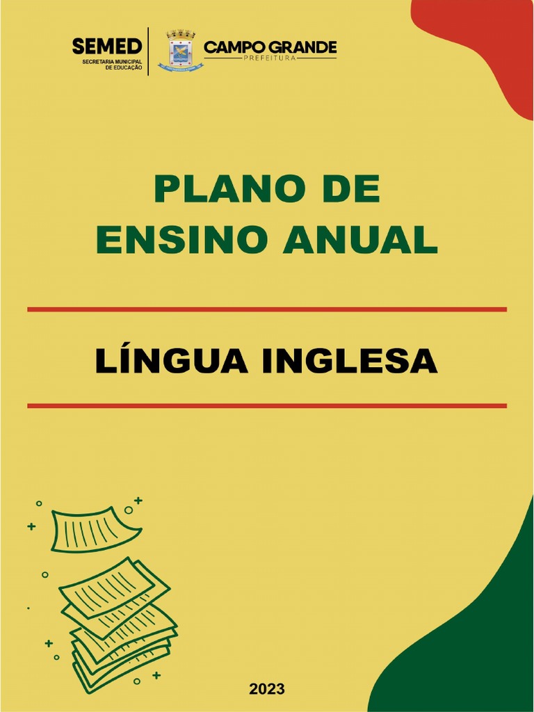 Plano de Ensino Anual - Língua Inglesa - 1º ano | PDF | Comunicação humana