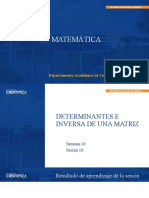 Matemática Sem-10 Sesión-10 2023-1 Determinantes e Inversa de Una Matriz