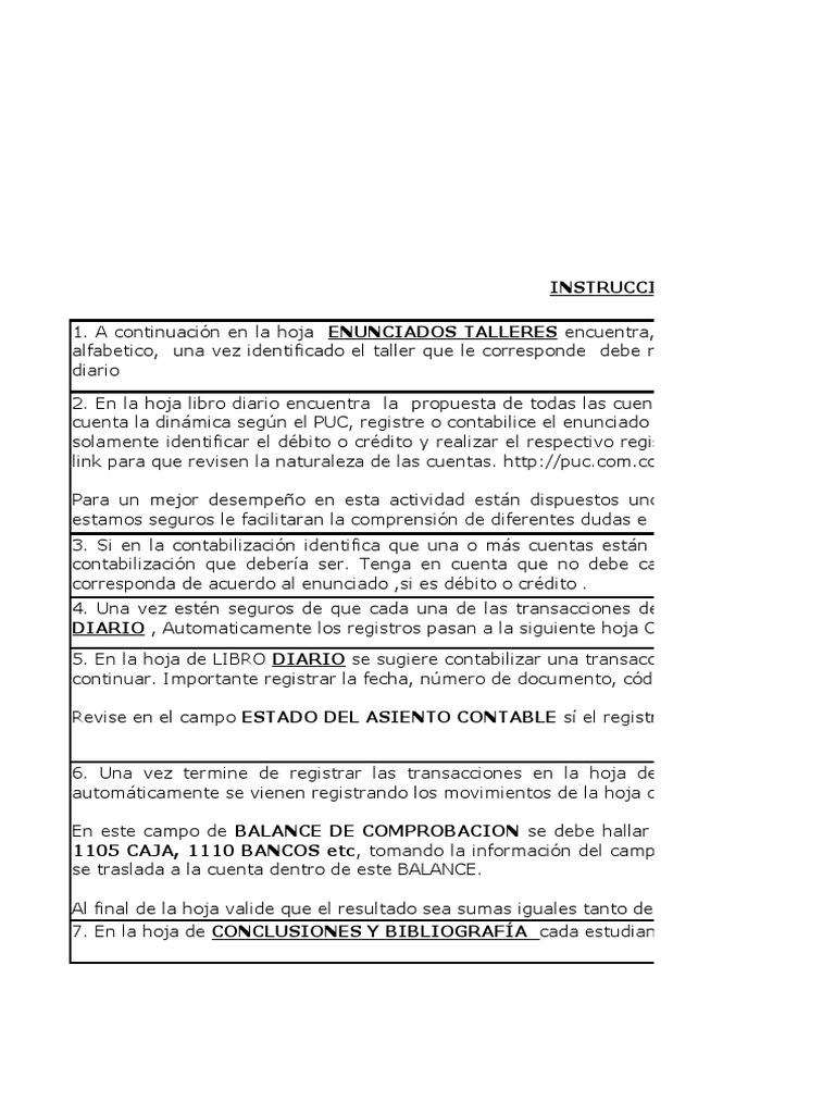 Simulador de Contabilidad: Instrucciones y Ejercicios | PDF ...