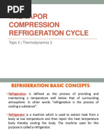 Topic 5 - THE VAPOR COMPRESSION REFRIGERATION CYCLE