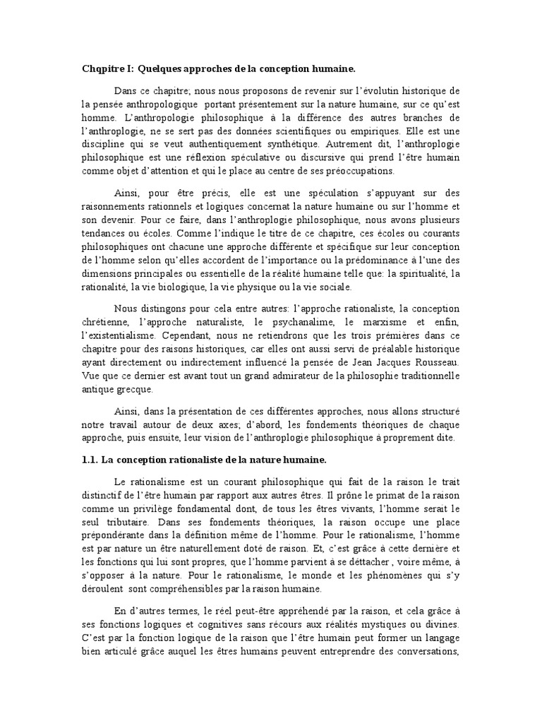 Approches philosophiques de l'homme | PDF | Raison | René Descartes