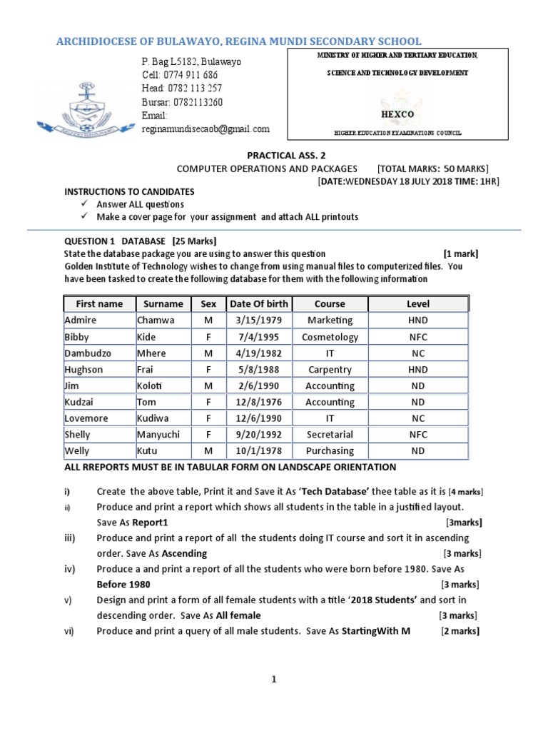 Computer Operations Exam Instructions | PDF | Computer Engineering ...