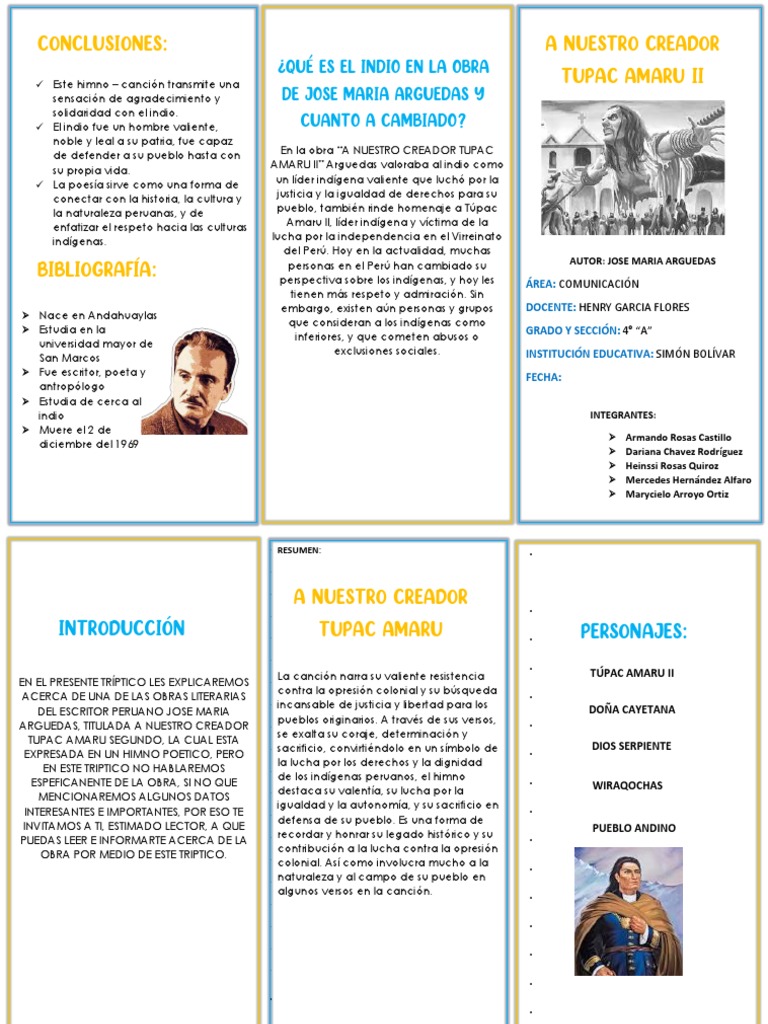 A Nuestro Creador Tupac Amaru II | PDF | Perú