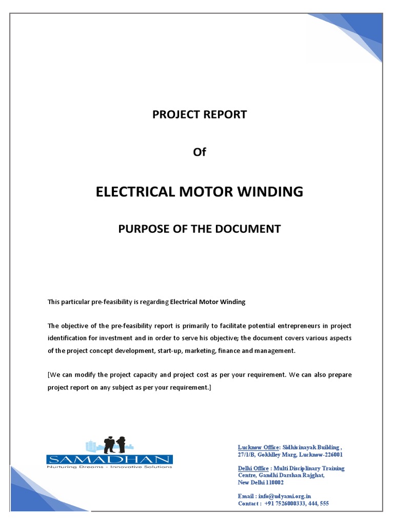 Electrical Motor Winding Project Report | PDF | Electric Motor ...