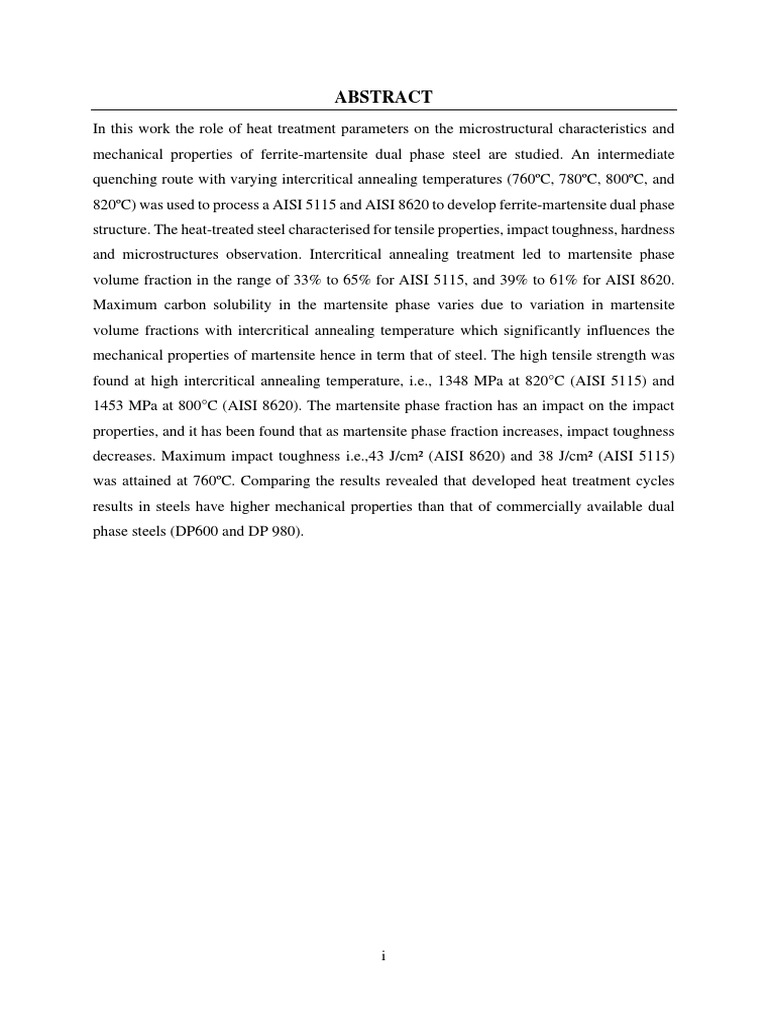Optimizing Dual Phase Steel Properties | PDF