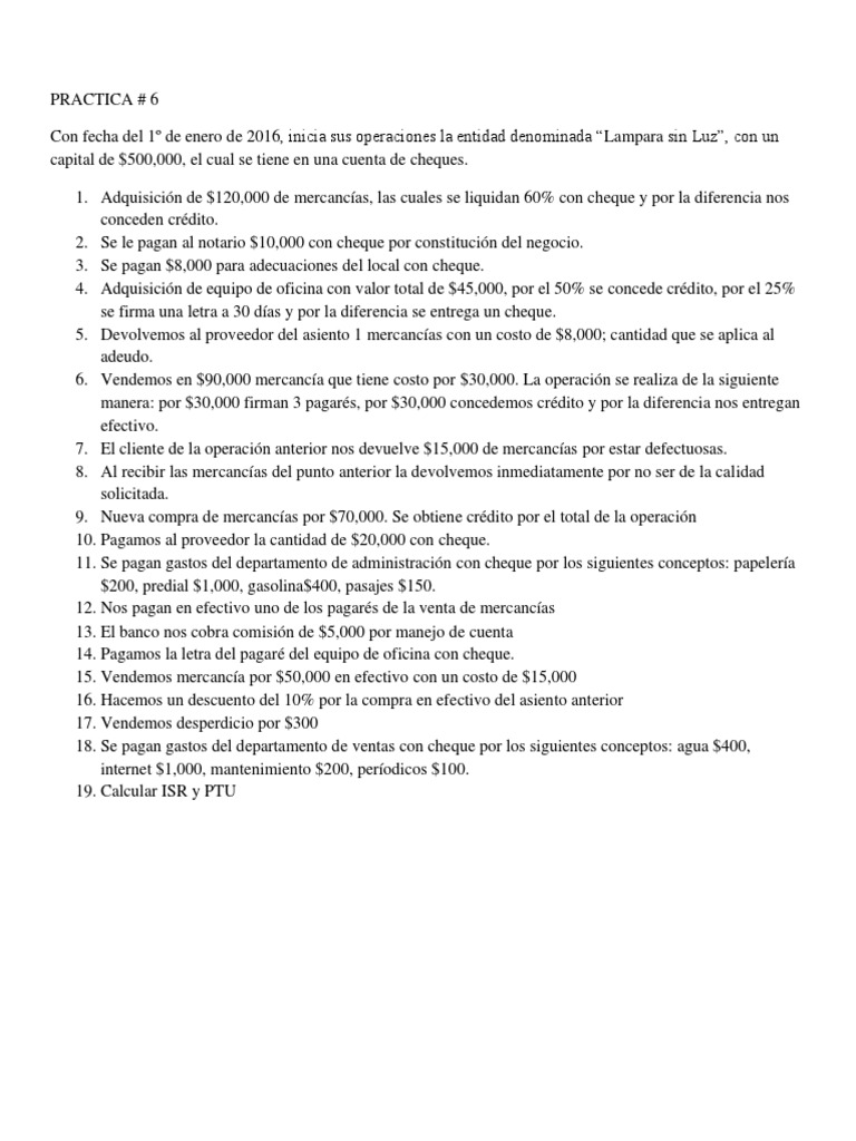 Prácticas de Contabilidad y Finanzas Empresariales | PDF | Cheque ...