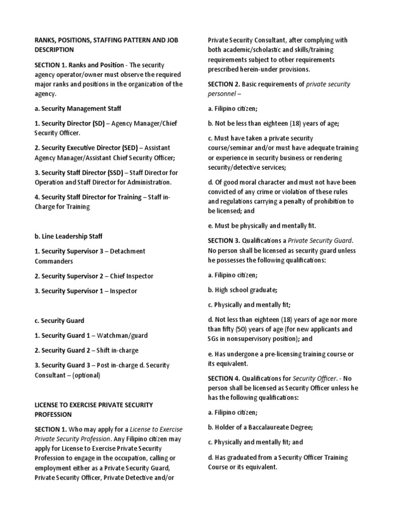Philippine Security Officer Ranks Guide | PDF