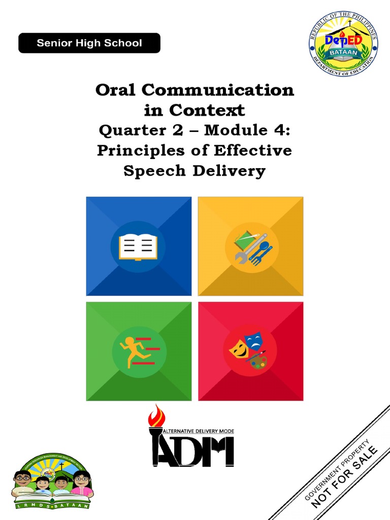 Oral Coomunication 11 Q2 Module 4 Principles Of Effective Speech