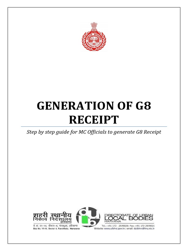 G8 Receipt Generation Guide for MC Officials | PDF | Payments | Cheque