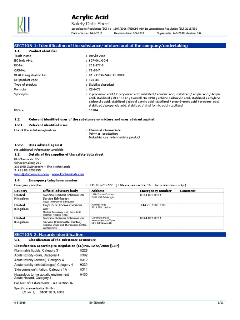 Acrylic Acid Glacial.m100556 PDF Toxicity Firefighting