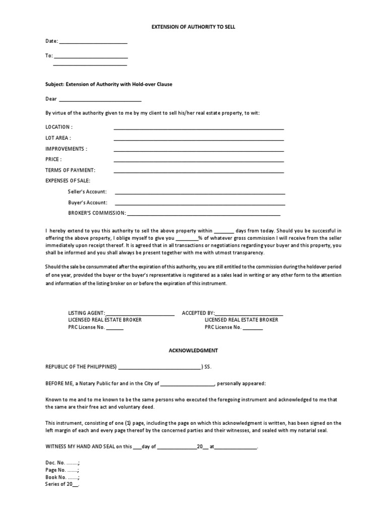 Authority To Sell Extension PDF Economies Common Law Authority To Sell Extension PDF Economies Common Law