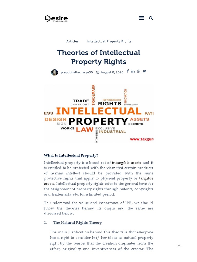 Theories of Intellectual Property Rights PDF